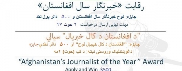 Call for Nomination: ‘Afghanistan Journalist of the Year’ Award 2021